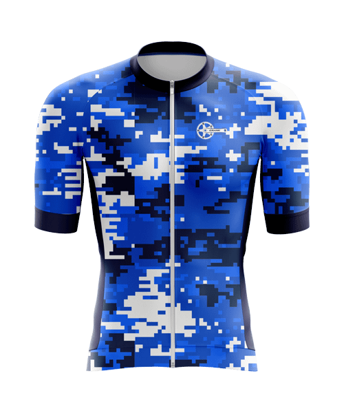 2021 Men's Cycling Short Sleeve Jersey Camo Pattern Full Zip Sports Jersey 